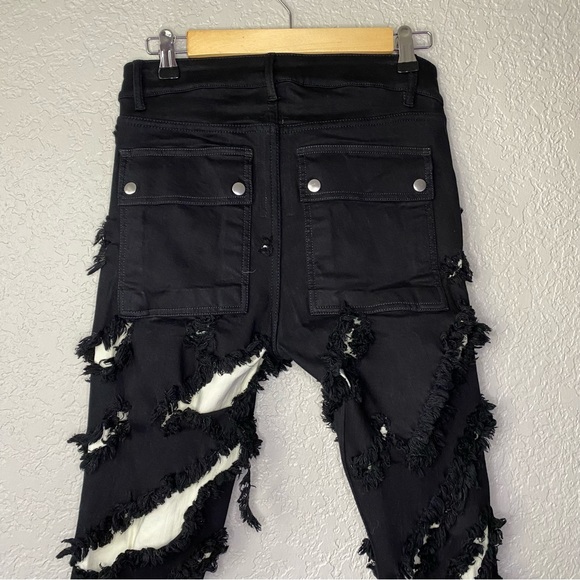 NWOT Rick Owens Black White Distressed Jeans Gethsemane F/W 21 - Picture 5 of 13